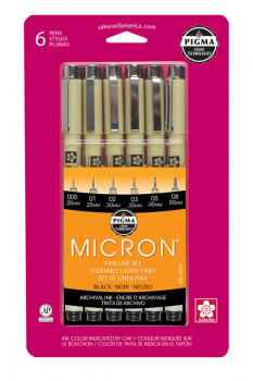Pigma Micron Black Pen Set (005 to 08)