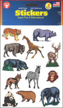 wild animal stickers 3 sheets hygloss