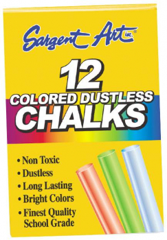 Dustless Colored Chalk - 12 Count