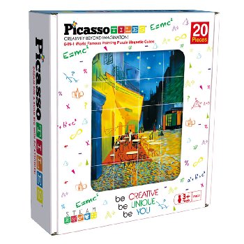 Picasso Tiles 6-in-1 Magnetic Puzzle Cubes - World Famous Painting