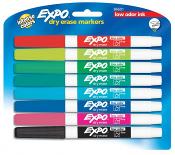 Fine Point Expo Low Odor Markers Set of 8 (Assorted Colors)