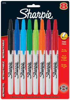 Fine Sharpie Retractable Set of 8 (Assorted Colors)