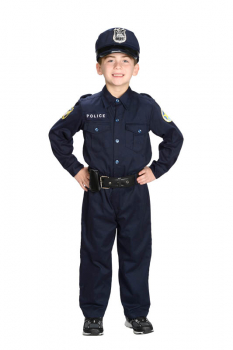 Junior Police Officer Suit with Cap and Belt - size 2/3