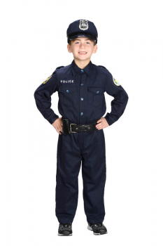 Junior Police Officer Suit with Cap and Belt - size 4/6