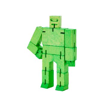 Cubebot Micro (Wooden Toy Robot) green