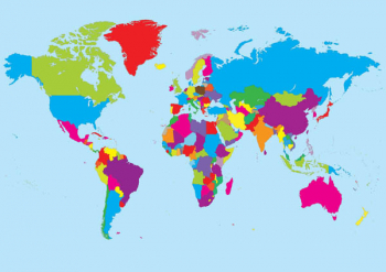 World Map Magnet Chart (w/ Write & Wipe Surfc