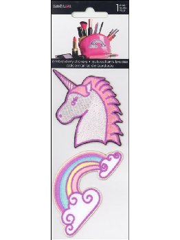 Unicorn and Rainbow Embroidered Stickers