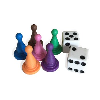 Game Parts (6 Pawns & 2 Dice)
