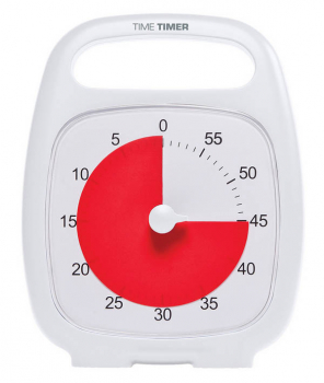 Time Timer Plus White (5.5" x 7" clock with built-in handle)