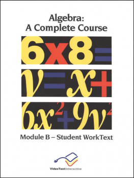 Algebra Module B WorkText
