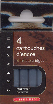 Cartridges for Refillable Brush & Marker - Brown (Package of 4 Cartridges)