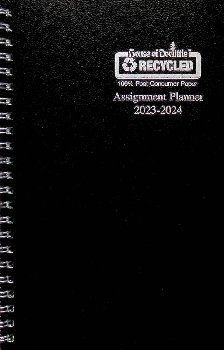 Student Assignment Planner Black Leatherette August 2023 - August 2024