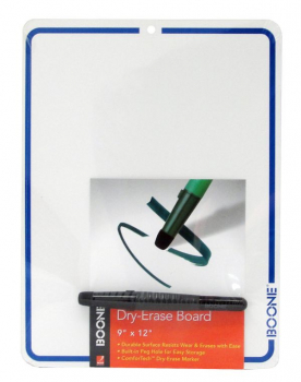 White Dry-Erase Board with Vinyl Frame & Marker (9" x 12")