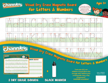 Visual Dry Erase & Magnetic Board for Letters and Numbers (2-Pack)