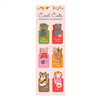 Cool Cats Magnetic Bookmarks (Set of 6)