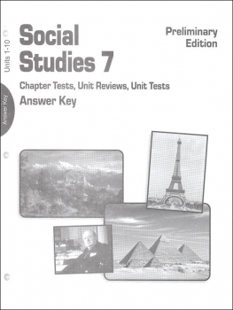 Social Studies 700 Across the Ages Quizzes/Tests Answer Key
