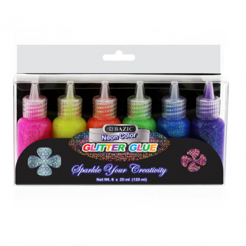 Neon Glitter Glue 6/pack (20mL)