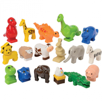 Animals for Preschool Sized Building Bricks (17 pieces)