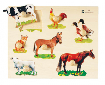 Farm Animals Photo Knobbed Puzzle