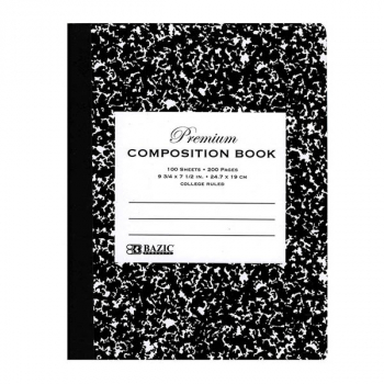 Premium Composition Book Black Marble Cover - College Ruled