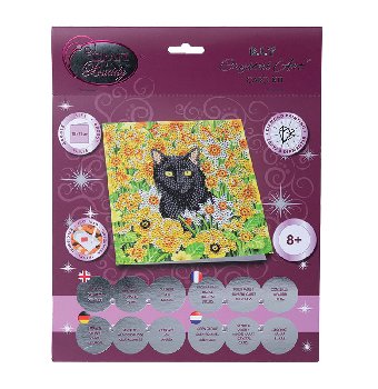 Crystal Art Card Kit - Cat Among the Flowers