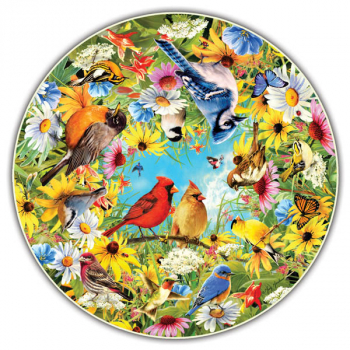 Backyard Birds 500 Piece Puzzle with poster insert (Round Table Collection)