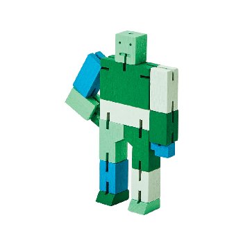 Cubebot Micro (Wooden Toy Robot) Green Multi