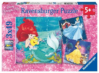 Princesses Adventure Puzzles - Three 49-piece puzzles (Disney Princess)
