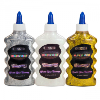 Iridescent/Silver/Gold Color Glitter Glue - 3 pack