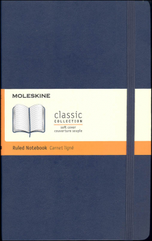 Classic Sapphire Blue Softcover Large Notebook - Ruled