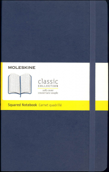 Classic Sapphire Blue Softcover Large Notebook - Squared