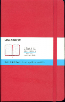 Classic Scarlet Red Hardcover Large Notebook - Dotted