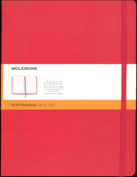 Classic Scarlet Red Hardcover X-Large Notebook - Ruled