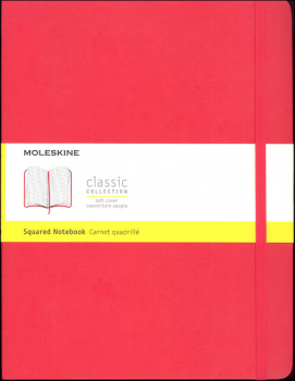 Classic Scarlet Red Softcover X-Large Notebook - Squared