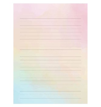 Lined Letter Boxed Stationery - True Colors