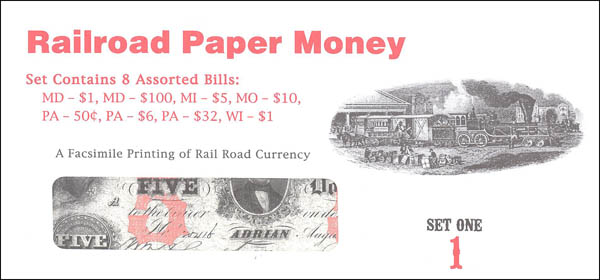 Railroad Paper Money Set 1 (Historical Paper Money)
