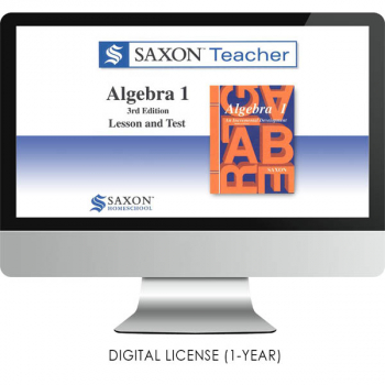 Saxon Math Homeschool Algebra 1 Teacher Digital License 1 Year Digital 3rd Edition