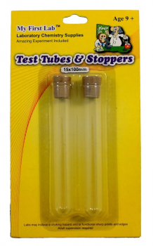 Glass Test Tubes set of 2 with Rubber Stoppers