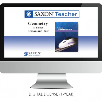 Saxon Math Homeschool Geometry Teacher Digital License 1 Year Digital 1st Edition