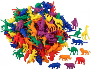 Wild Animals Counters - 10 shapes, 6 colors, 120 pcs.