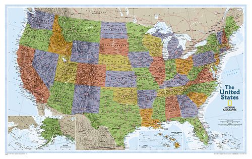 United States Explorer Wall Map 32 x 20 - Laminated