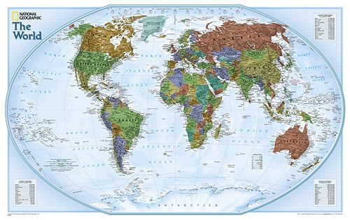 World Explorer Wall Map 32 x 20 - Flat Paper