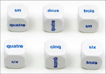 French Dice Numbers 1 to 6