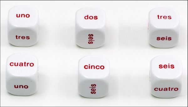 Spanish Dice Numbers 1 to 6