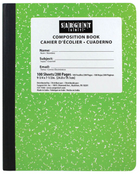 Marble Composition Book - Green (100 sheets)