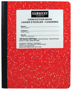 Marble Composition Book - Red (100 sheets)