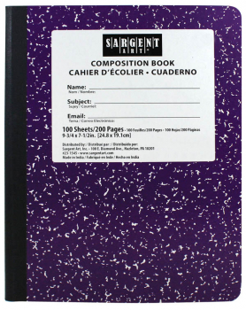 Marble Composition Book - Violet (100 sheets)