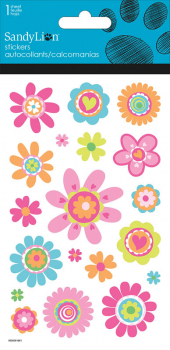 Flowers Clear with Glitter Standard Stickers