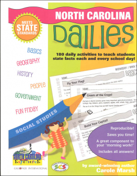 North Carolina Dailies: 180 Daily Activities for Kids