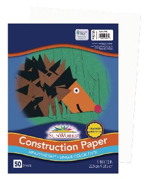 Construction Paper Heavyweight Bright White 9"x12"